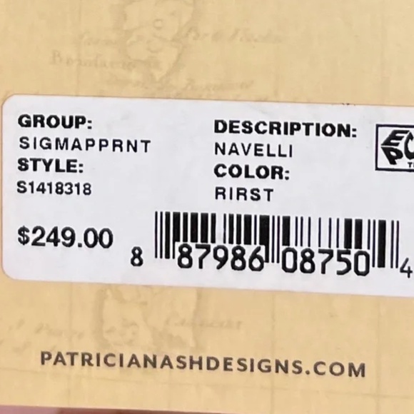 Patricia Nash ~ Navelli ~ Brown Signature Map Print Bag Tote Shoulder ~ NWT - Picture 5 of 5